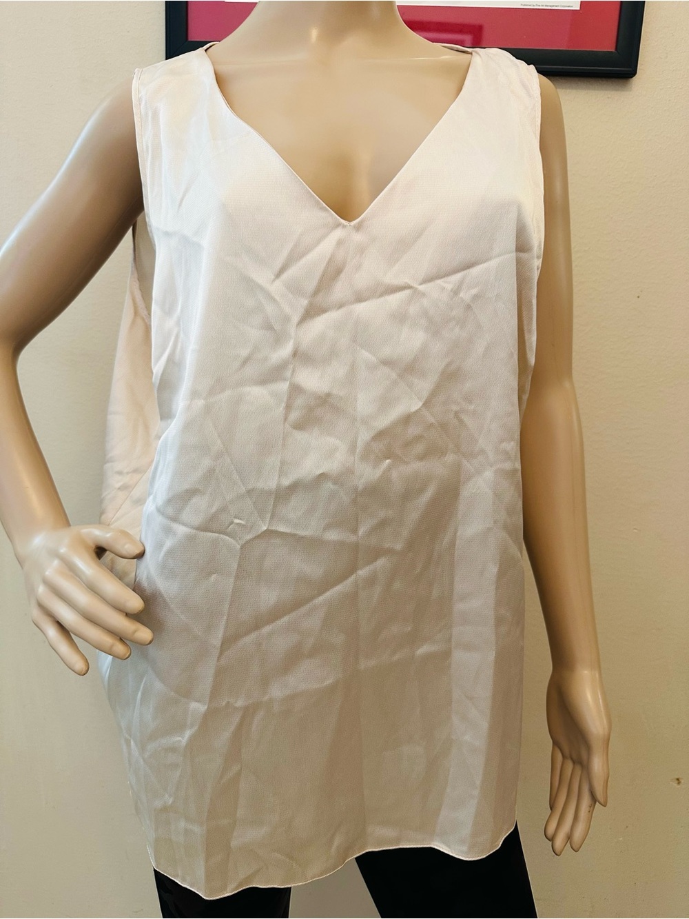 Friends Like These Ivory Satin V-Neck Camisole Tank Top - Size US 14 / UK 18